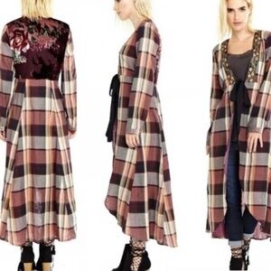 Aratta Anthropologie Plaid Long Jacket